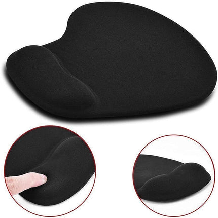 2pc Mouse Pad With Gel Wrist Support For Computer, Laptop And Gaming, Black