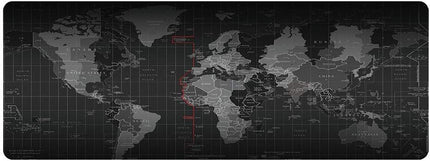 XXL Gaming Mouse Pad - World Map Design, 40x90cm, Black