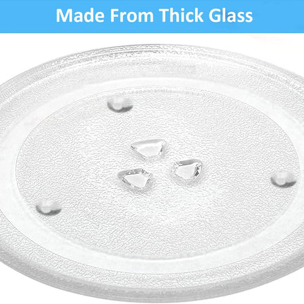 Replacement Microwave Oven Plate Large (31.5cm / 12.40 inch) Turntable Glass Tray Dishwasher Safe, Universal Compatibility