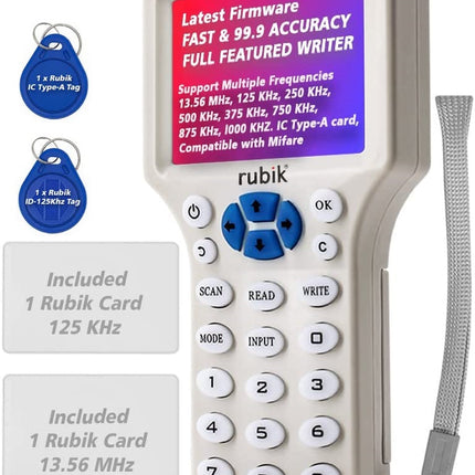 Rubik RFID Card Reader Writer Copier Duplicator, Support IC/ID/HID/UID RFID Access Control With USB Cable