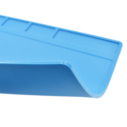 Mini Silicone Repair Soldering Work Mat, Heat Resistant Desk Pad for Repairing Works (S-110, Blue)