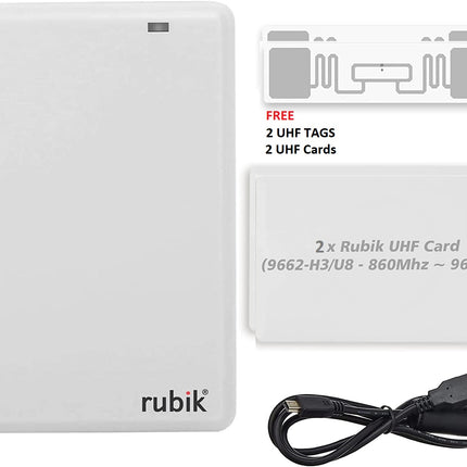 Rubik UHF RFID Card Reader Writer (2x Bundle) 902-928Mhz and 865-868Mhz Long Range ISO18000-6C for High Frequency Cards Tags Stickers