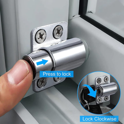 2Pcs Sliding Window Door Push Lock with 2 Keys, Child Safety Protection Anti Theft Patio Stopper Security Lock