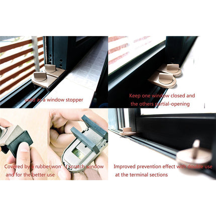 4pcs Adjustable Sliding Window / Door Security Lock, Rubber Covered Adjustable Security Lock for Kids Safety