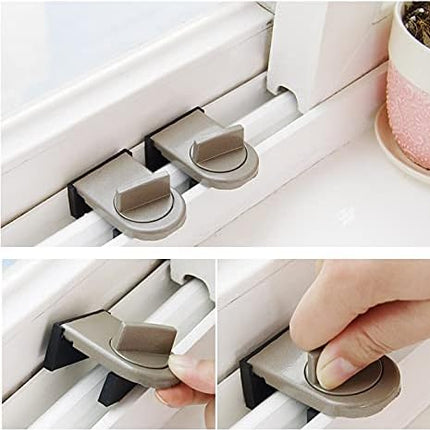 Adjustable Sliding Window / Door Security Lock, Rubber Covered Adjustable Security Lock for Kids Safety