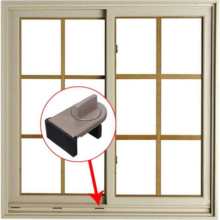 2pcs Adjustable Sliding Window / Door Security Lock, Rubber Covered Adjustable Security Lock for Kids Safety