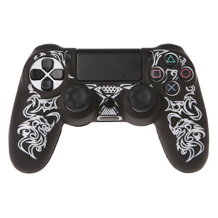 Dragon Silicone Rubber Soft Cover Skin For Sony PlayStation 4 PS4 Pro / Slim Game Controller (Black/White)