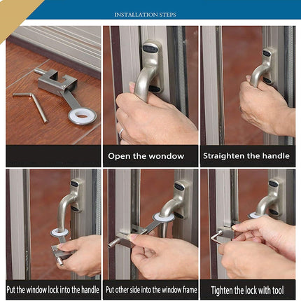2pcs Window Handle Lock, Door/Window Lever Child Safety & Anti Theft Lock