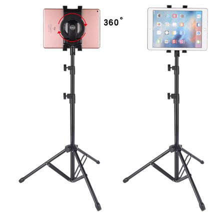 iPad Tablet Holder Tripod Stand For 7-10 inch Tablets, Height Adjustable, Foldable Floor Standing Tablet Bracket for Apple iPad, Samsung and Others