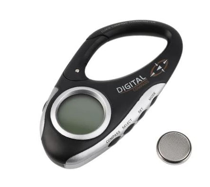 Digital Electronic Compass, Buckle Clip Design, With Thermometer, Clock Feature (Bag Pack Carabiner Clip For Outdoor Climbing)