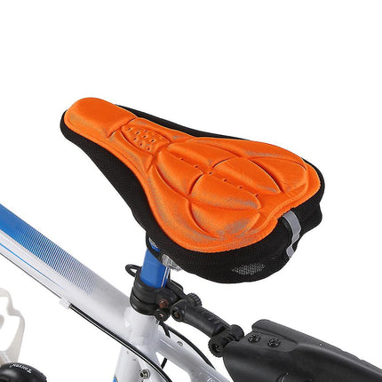 3D Padded Bicycle Seat Cover Lightweight Bike Saddle Cushion (Orange)