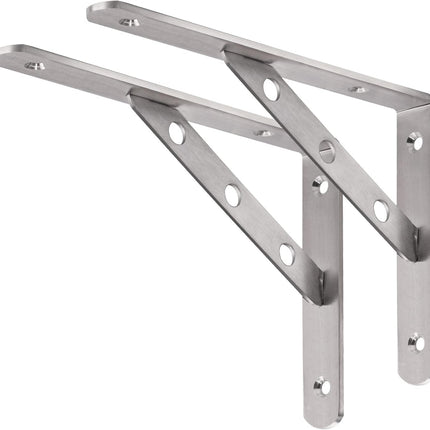 8-Inch Stainless Steel Shelf Brackets Right Angle L Bracket Triangle Design (2pc)