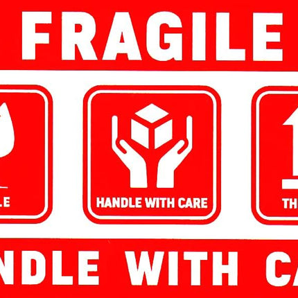 120pc Fragile Stickers 9x5cm Handle With Care This Side UP Warning Labels for Safe Shipping & Packing