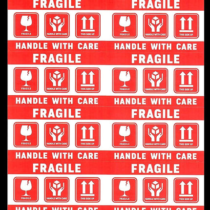 120pc Fragile Stickers 9x5cm Handle With Care This Side UP Warning Labels for Safe Shipping & Packing