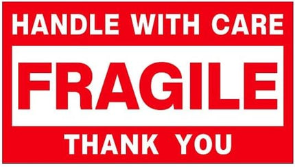 120pc Fragile Stickers 9x5cm, Handle With Care, Thank You Warning Labels for Safe Shipping & Packing