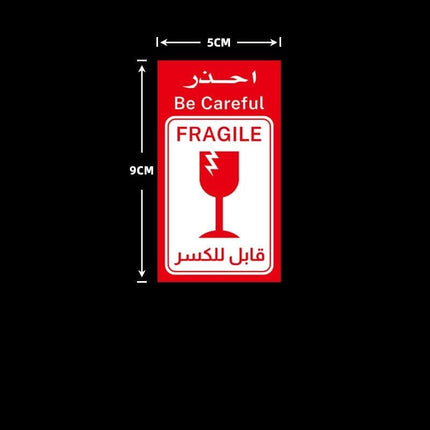 120pc Fragile Stickers احذر قابل للكسر, Handle With Care, Thank You Warning Labels for Safe Shipping & Packing 5x9cm