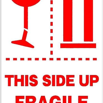 250pc Fragile Label Stickers 5x9cm This Side UP Handle With Care Warning Labels for Safe Shipping & Packing