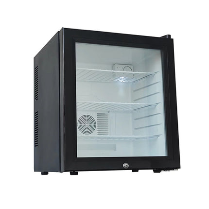 40L Glass Door Hotel Mini Fridge Electronic 130W Refrigerator with Lock