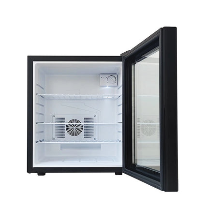 40L Glass Door Hotel Mini Fridge Electronic 130W Refrigerator with Lock