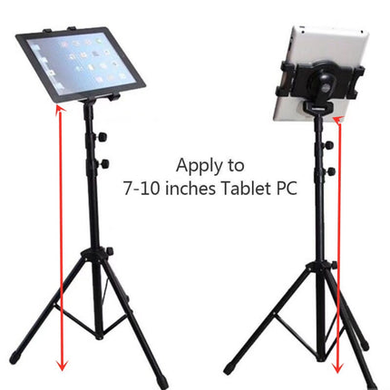 iPad Tablet Holder Tripod Stand For 7-10 inch Tablets, Height Adjustable, Foldable Floor Standing Tablet Bracket for Apple iPad, Samsung and Others