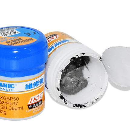 Mechanic XGSP50 Soldering Paste 42g, Sn63Pb37, 3# Microns IPX3 Suitable for PCB, Mobile Phone Repair, Chip Planting and BGA Welding