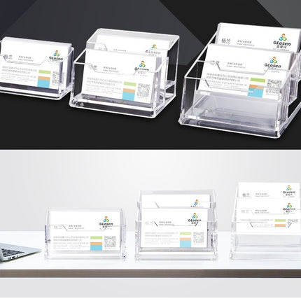 Clear Acrylic Business Card Holder, Single Compartment, 60 Cards Capacity for Trade Shows Exhibitions Conference C2151