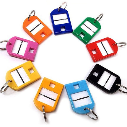 30pc Mix Colors Key Tags Plastic Key Rings, Bulk Keychains with Writeable Identification Label