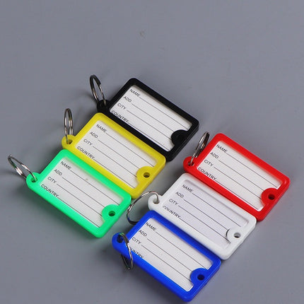 Large 30pc Mix Colors Key Tags Plastic Key Rings, Bulk Keychains with Writeable Identification Label