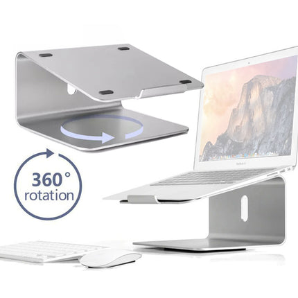 Raised Aluminium Laptop Stand (AP-2), Universal Fit 360 Rotation 15 Degree Desk Stand for Laptops Macbook