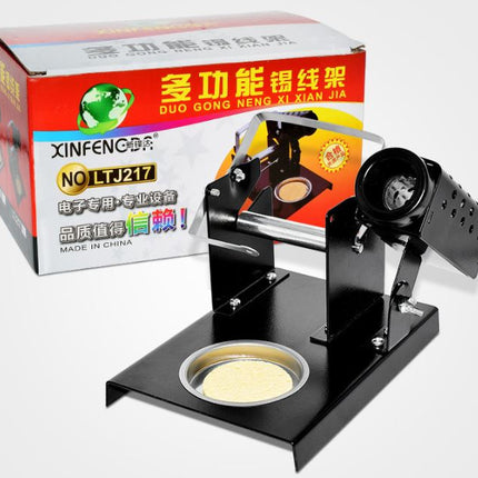 Soldering Iron Station, Iron Stand Holder with Hanging Solder Wire Bracket with Tip Cleaning Sponge Holder LTJ217