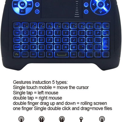T16 Mini Backlit Wireless Keyboard 2.4Ghz USB Dongle Air Fly Mouse with Touchpad, Remote Control Keyboard for Android TV, Smart TV