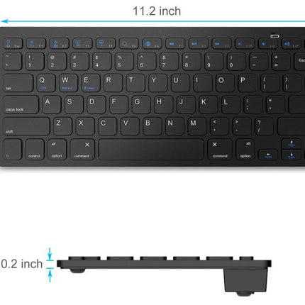 Slim Small Wireless Bluetooth Keyboard for iOS Android Tablets iPads iPhone Smartphones Mobiles Laptops PC Mac Smart TV's