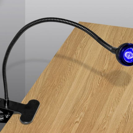 3W UV LED Light with Desk Clamp, Flexible Gooseneck Mini Desk Light for Repair Works, Nail Arts
