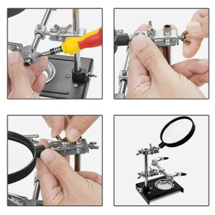 Soldering Station Welding Magnifying Glass Auxiliary Clip Soldering Solder Iron Stand for Motherboard Jewelry Repair TE-809