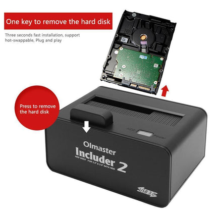 Olmaster USB 3.0 SATA  Hot-Swap Hard Drive Docking Station with Pop Up Button For 2.5 or 3.5-inch HDD SSD (HED-1002U3)