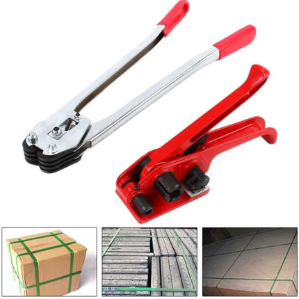 PET/PP Strapping Banding Tool Machine Starter Kit, Heavy Duty Manual Strapping Tensioner, Sealer, Packing Belt & Steel Buckle