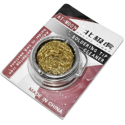ARCTIC TIGER Soldering Iron Head Cleaner AT-M001, Solder Tip Brass Cleaning Wire with Solder Base Stand, Removes Tin