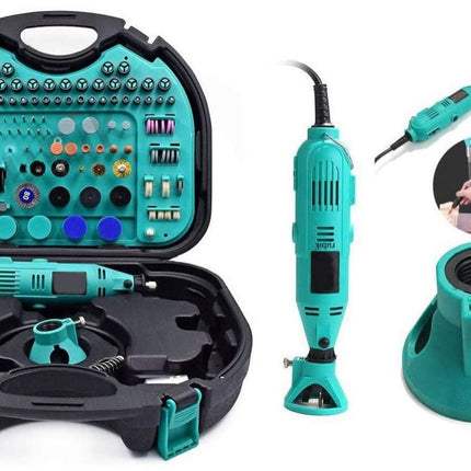 Rotary Tool Kit with MultiPro Keyless Chuck and Flex Shaft - 252pcs Accessories Variable Speed 130W Electric Drill Set