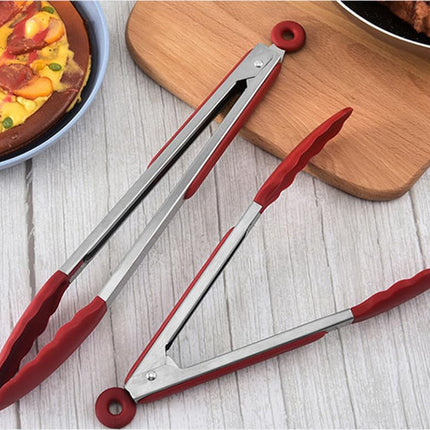 Kitchen Non-Stick Silicone Tips Tong Food Clip Stainless Steel Construction with Non-Stick Silicone Tips
