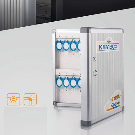 Glosen 32 Key's Storage Cabinet with Lock, Wall Mounted Key Safe Box (B1032,  32 bits Key's Capacity)