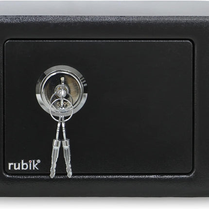 Rubik Mini Safe Box with Mechanical Key Lock (17x23x17cm) Black