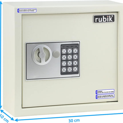 18 Key's Storage Cabinet Organizer with Digital Lock, Wall Mounted Solid Metal Safe Box (‎RBS18EW, 18 bits Key's Capacity)