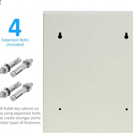 34 Key's Storage Cabinet Organizer with Digital Lock, Wall Mounted Solid Metal Safe Box (‎RBS34EW, 34 bits Key's Capacity)