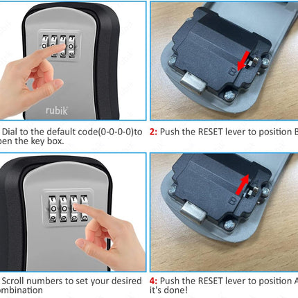 Outdoor Key Storage Safe Box (Small), 4 Digits Combination Lock Security Code, Wall Mount