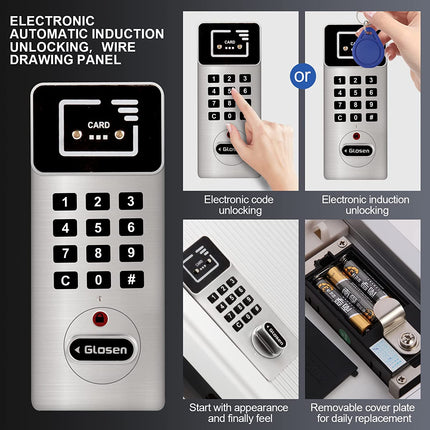 Glosen Digital 72 Key's Storage Cabinet, Key Safe Box with Electronic Combination Lock & RFID Tag, Wall Mounted AM9072