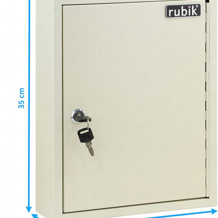 42 Key's Storage Cabinet Organizer with Key Lock, Solid Metal, Boxed Design, Wall Mounted Safe Box (‎KC42, 42 bits Key's Capacity)