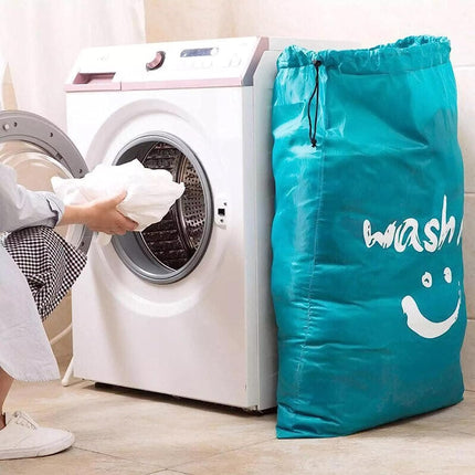 2pc Wash Me Laundry Storage Bag, Travel Friendly, Machine Washable, Extra Large 100x69cm (Grey)