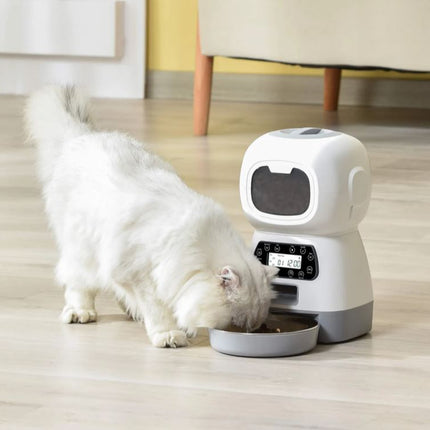Elf Automatic Pet Feeder 3.5L, Robot Design, Voice Record, For Cat & Small Dog