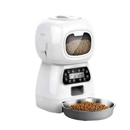 Elf Automatic Pet Feeder 3.5L, Robot Design, Voice Record, For Cat & Small Dog