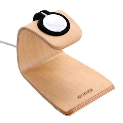 SAMDI Wooden Apple Watch Charging Stand Birch Wood Desktop Dock SD-007Bi